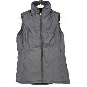 The North Face Womens Reversible Fleece‎ Puffer Vest Black Zip Outdoor Layering